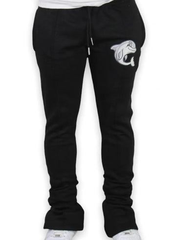 Black Stacked Joggers