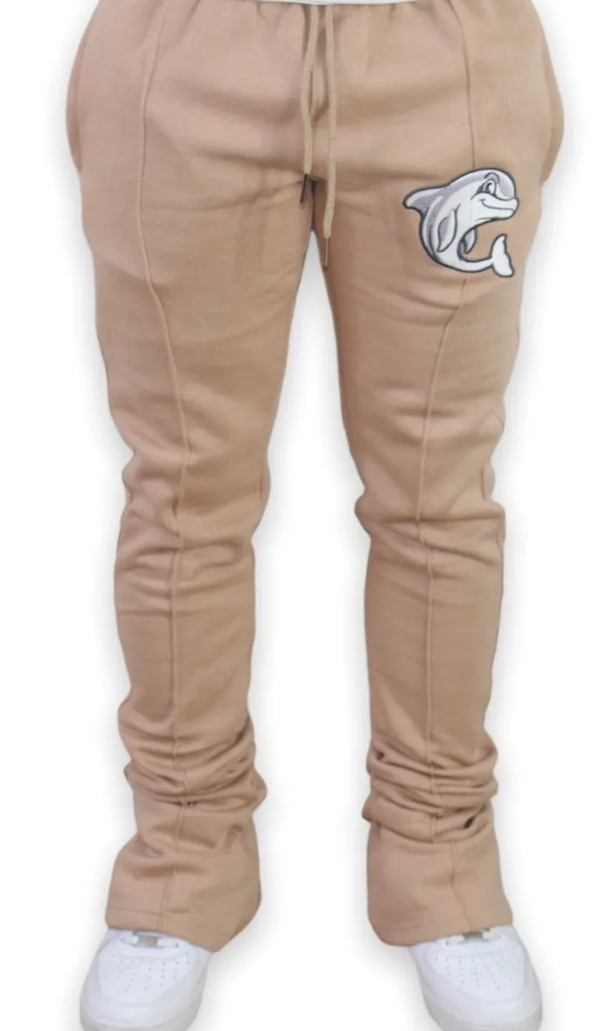 Tan Stacked Joggers
